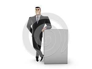 Businessman And Box