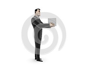 Businessman And Box