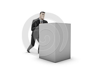 Businessman And Box