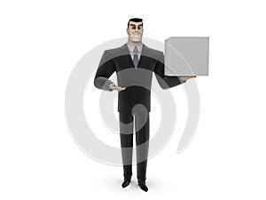 Businessman And Box