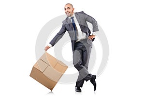 Businessman with box