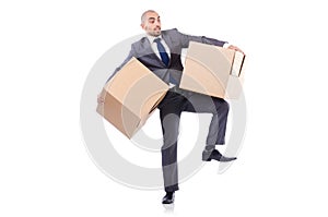 Businessman with box