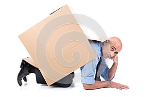 Businessman with box