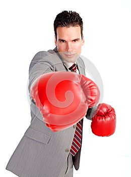 Businessman boxer