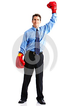 Businessman boxer