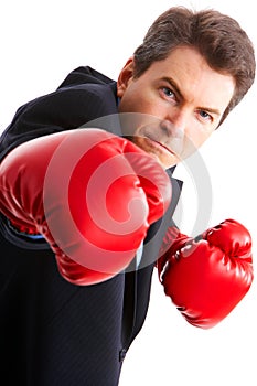 Businessman boxer