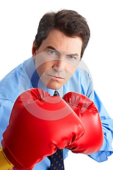 Businessman boxer