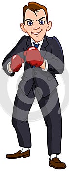 Businessman with boxing gloves