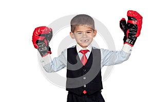 Businessman with boxing gloves