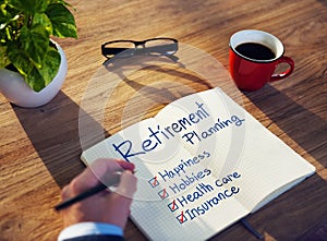 Businessman Brainstorming with Retirement Planning photo