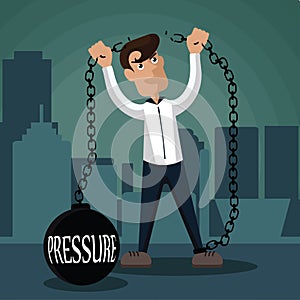 businessman breaking pressure. Vector illustration decorative design