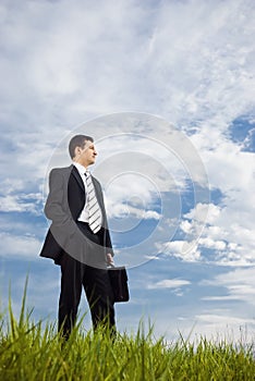 Businessman with briefcase