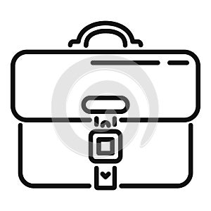 Businessman briefcase icon outline vector. Work bag