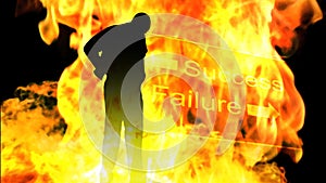 Businessman Burning after failure