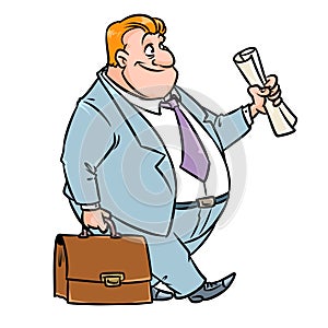 Businessman business suit portfolio suit cartoon