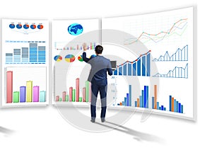 Businessman in business visualization and infographics concept