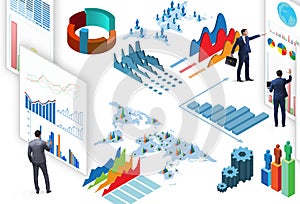 Businessman in business visualization and infographics concept