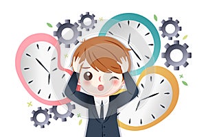 Businessman busy with time