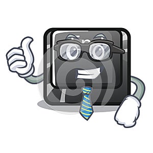 Businessman button end in the shape character