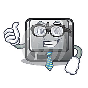 Businessman button M in the character shape