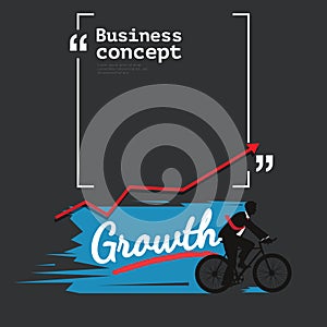 Businessman bycling with copyspace for growth concept