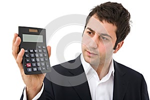 Businessman with calculator