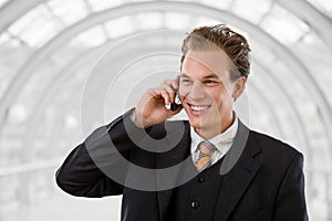 Businessman calling on phone