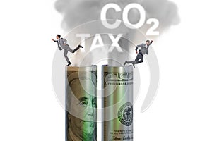 Businessman in carbon pricing concept