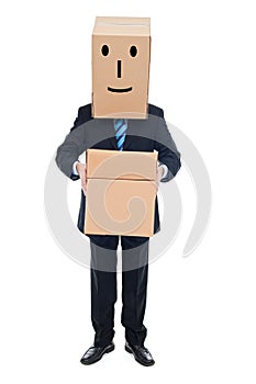 Businessman with cardboxes