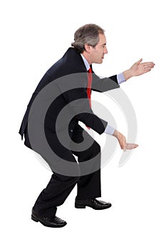 Businessman carrying something