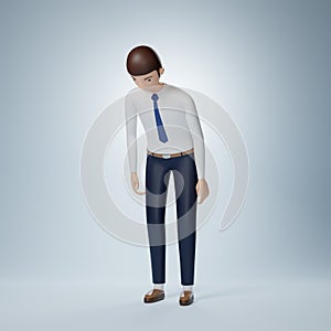 Businessman cartoon character apologize pose