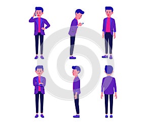 Businessman cartoon character collection for infographic and animation or other work.