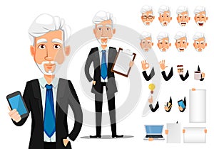 Businessman cartoon character creation set