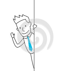 Businessman cartoon message board