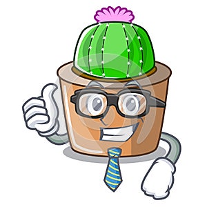 Businessman cartoon star cactus plants at cactus farm