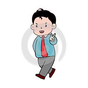 businessman cartoon on white background. cartoon illustration of work, the profession of a cute entrepreneur