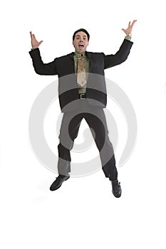 Businessman celebrating