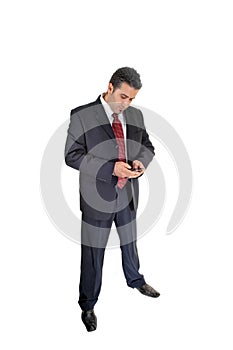 Businessman with cell phone. photo
