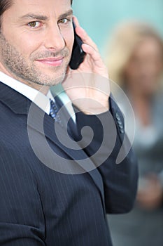 Businessman with a cellphone