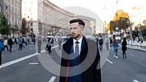 Businessman or ceo urban fashion. Modern life and agile business. Business and success. Man in formal outfit outdoors