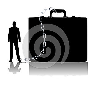 Businessman Chained Briefcase