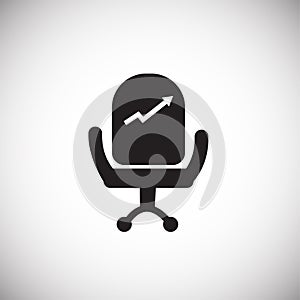 Businessman chair with diagram on white background