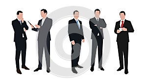 Businessman character set in various poses
