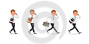 Businessman character vector design. Presentation in various action