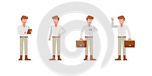 Businessman character vector design. Presentation in various action. no12