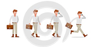 Businessman character vector design. Presentation in various action. no14