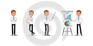 Businessman character vector design. Presentation in various action. no3