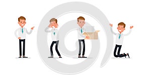 Businessman character vector design. Presentation in various action. no4