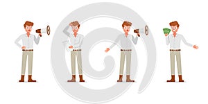 Businessman character vector design. Presentation in various action. no9