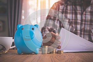 Businessman Checking paperwork, investing fund